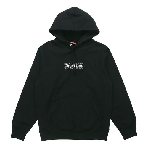 Supreme FW19 Week 16 Bandana Box Logo Fleece Hoodie - Black - SUP-FW19-10825