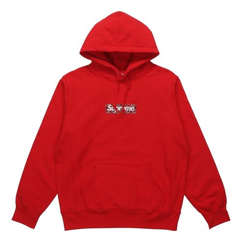 Supreme FW19 Week 16 Bandana Box Logo Hooded Sweatshirt - Red - SUP-FW19-10828
