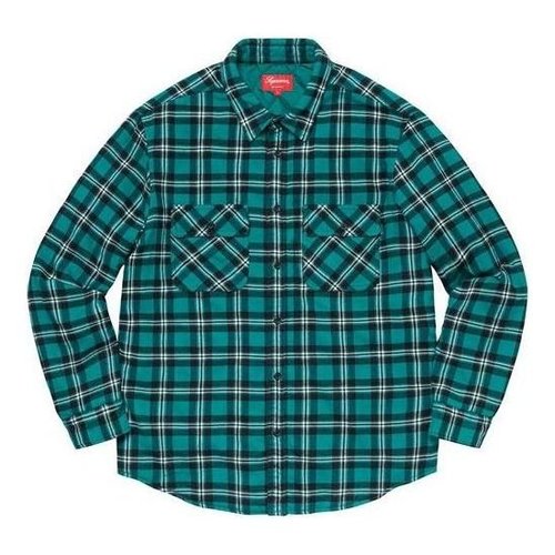 Supreme FW19 Week 17 Arc Logo Quilted Flannel Shirt logo - Green - SUP-FW19-10957