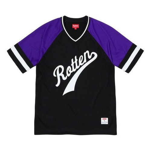 Supreme FW19 Week 2 Rotten Baseball Top Tee - PurpleBlack - SUP-FW19-279
