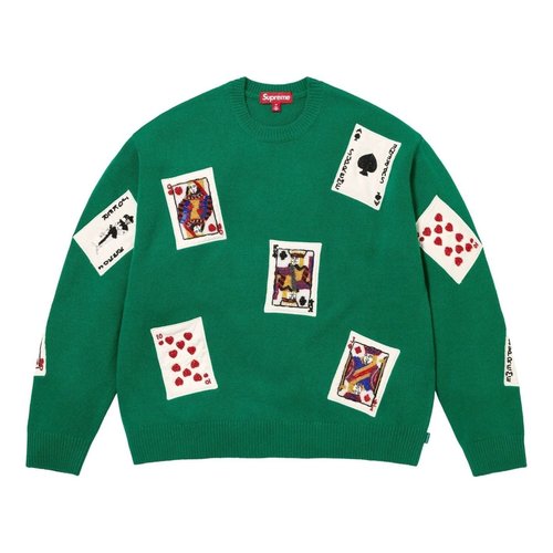 Supreme FW25 Beaded Cards Sweater - Green - SUP-FW25-148-GRN