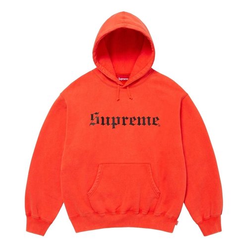 Supreme FW25 Washed Old English Hooded Sweatshirt - Orange - SUP-FW25-107-ORG