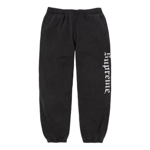 Supreme FW25 Washed Old English Sweatpant - Black - SUP-FW25-190-BLK