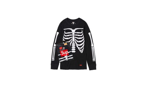 Supreme Hanes Bones Thermal Crew 1 Pack 'Black' | Solesense