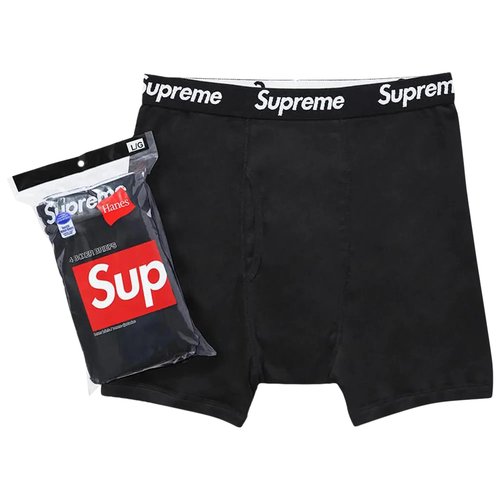 Supreme Hanes Boxer Briefs | Size XL - 4 Pack - FW17A36 BLACK