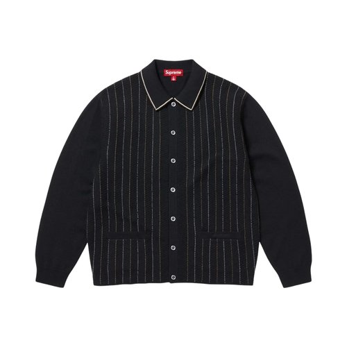 Supreme Herringbone Cardigan - SS25SK36 BLACK