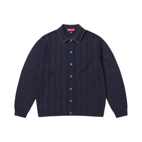 Supreme Herringbone Cardigan - SS25SK36 NAVY