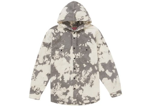 Supreme Hooded Denim Shirt - Bleached