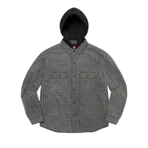 Supreme Houndstooth Flannel Hooded Shirt - FW22S21 BLACK