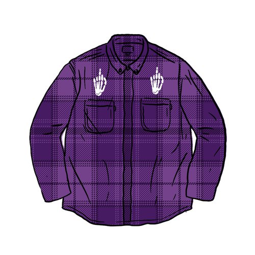 Supreme HYSTERIC GLAMOUR Plaid Flannel Shirt - Purple
