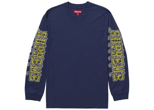 Supreme Intarsia Sleeve Long Sleeve Top FW25 - Navy Blue