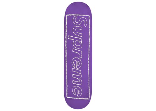 Supreme KAWS Chalk Logo Skateboard Deck Black 'Multicolor' | Solesense