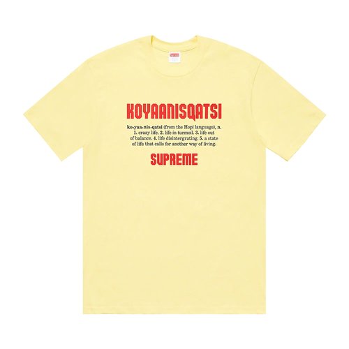Supreme Koyaanisqatsi Tee - FW20T41 PALE YELLOW