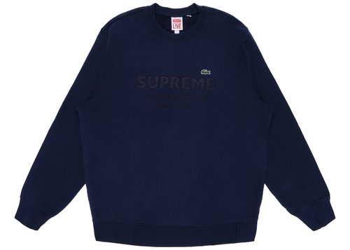 Supreme LACOSTE Crewneck Sweatshirt - Navy Blue