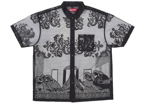 Supreme Last Supper Lace Short Sleeve Shirt - Black