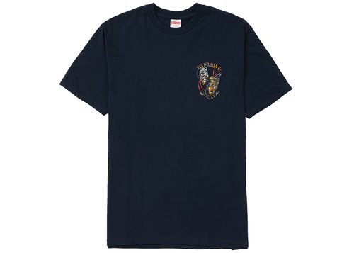 Supreme Laugh Now Tee Shirt - Navy Blue