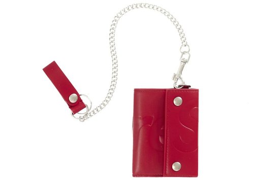 Supreme Leather Chain Wallet FW25 - Red