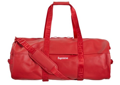 Supreme Leather Large Duffle Bag - Red