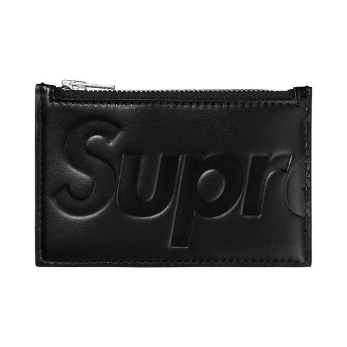Supreme Leather Zip Card Holder - FW25B27 BLACK