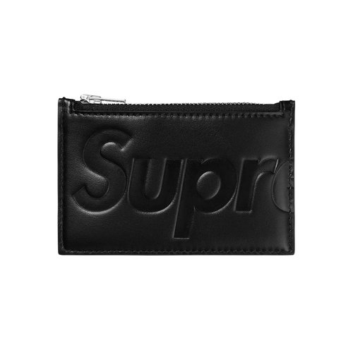Supreme Leather Zip Card Holder - SS25B14 BLACK