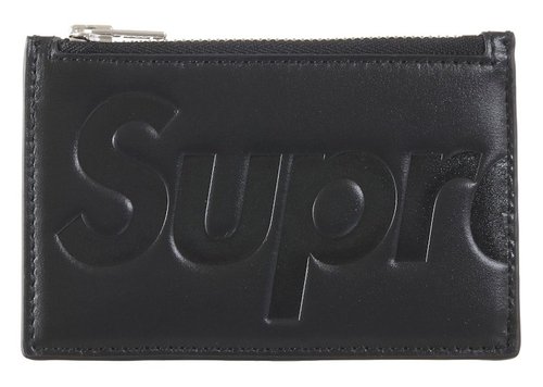 Supreme Leather Zip Card Holder FW25 - Black