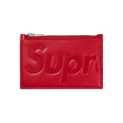 Supreme Leather Zip Card Holder - FW25B27 RED