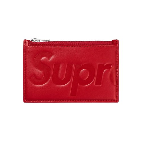 Supreme Leather Zip Card Holder - SS25B14 RED
