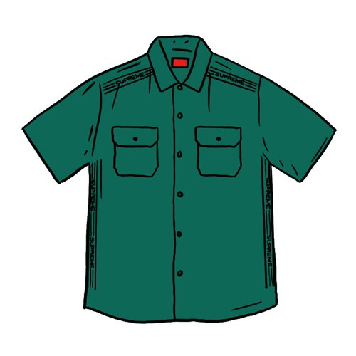 Supreme Logo Rib S/S Work Shirt 