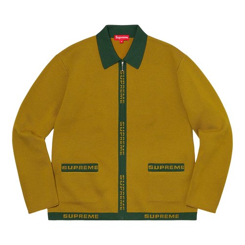 Supreme Logo Trim Zip Up Cardigan - SS21SK12 OLIVE