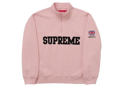Supreme London Shop Flag Half Zip Pullover Light Pink - Peach