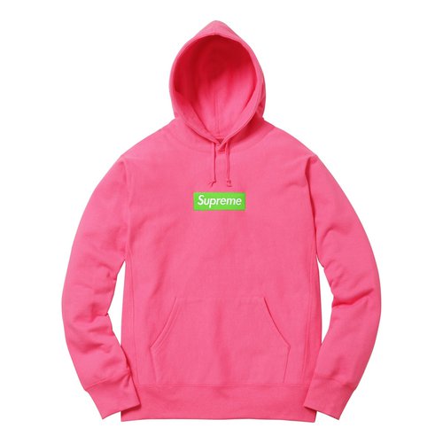Supreme Long Sleeves hooded Fleece Lined - Pink - SUP-FW17-613