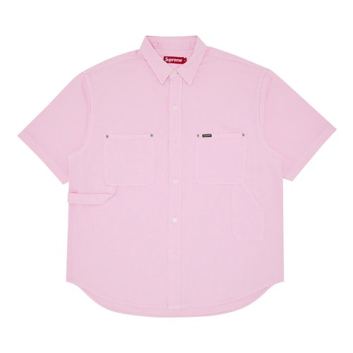 Supreme Loose Fit Short-Sleeve Denim Painter Shirt | Size L - SS24S21 PINK