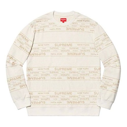 Supreme Metallic Jacquard Crewneck - White - SUP-SS19-643