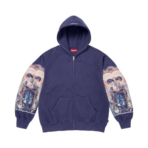 Supreme Michael Jackson Dangerous Zip Up Hooded Sweatshirt - FW25SW55 WASHED NAVY