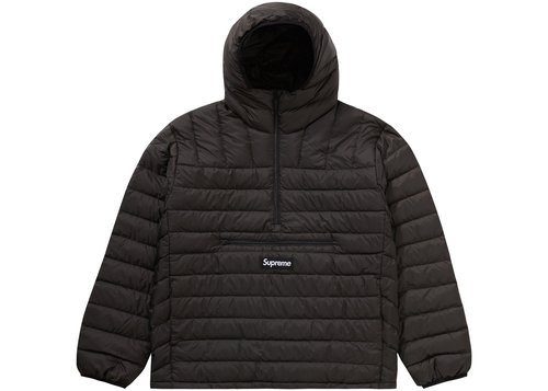 Supreme Micro Down Half Zip Hooded Pullover FW22 - Black