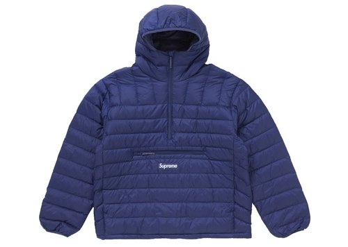 Supreme Micro Down Half Zip Hooded Pullover FW24 - Navy Blue