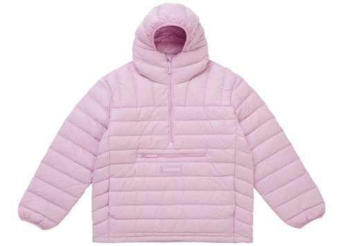 Supreme Micro Down Half Zip Hooded Pullover FW25 - Light Pink