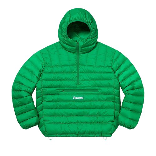 Supreme Micro Down Half Zip Hooded Pullover - FW22J70 GREEN