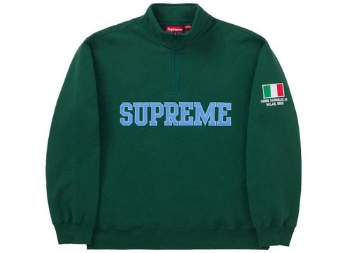 Supreme Milan Shop Flag Half Zip Pullover - Green