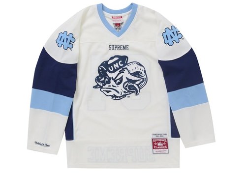 Supreme WTAPS Mitchell & Ness Hockey Jersey 'Blue' | Solesense