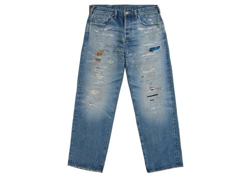 Supreme MM6 Maison Margiela Distressed Loose Fit Selvedge Jean - Blue