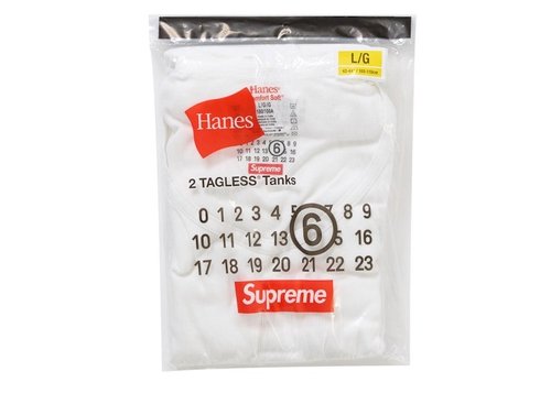 Supreme MM6 Maison Margiela Hanes Tagless Tank Top 2 Pack - White