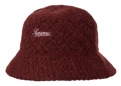 Supreme Mohair Crochet Crusher Hat - Dark Red