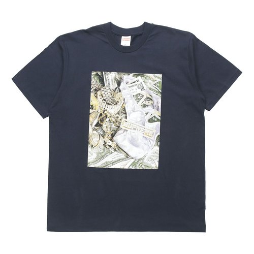 Supreme Money Printing Short Sleeve Navy - Blue - SUP-SS20-297