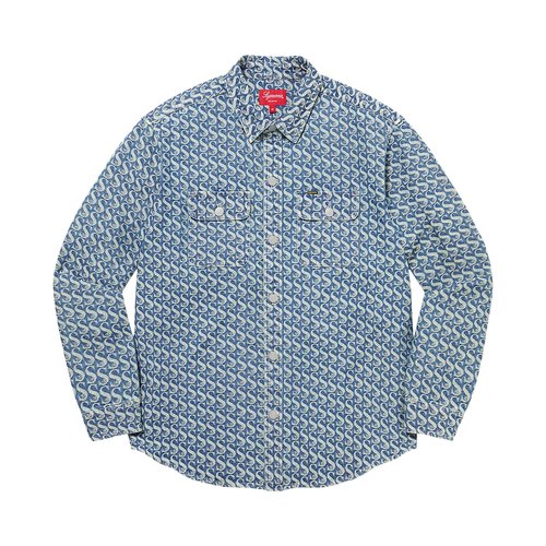 Supreme Monogram Denim Shirt - FW21S31 BLUE