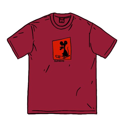 Supreme Mouse Tee Shirt - Cardinal