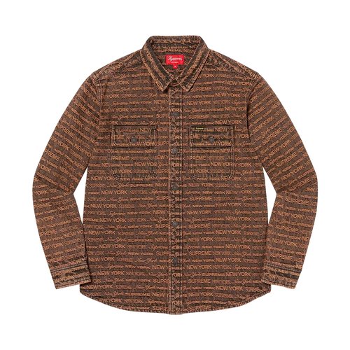 Supreme Multi Type Jacquard Denim Shirt - FW22S18 BROWN