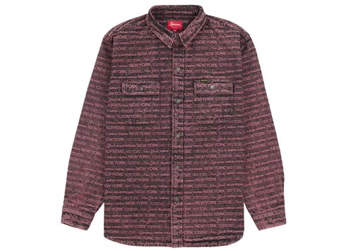 Supreme Type Jacquard Denim Shirt - Purple