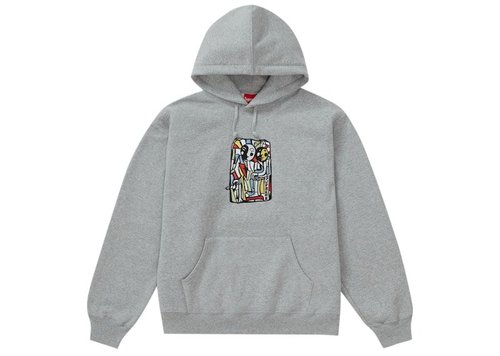 Supreme Neil Blender Mosaic Hooded Sweatshirt - Heather Grey