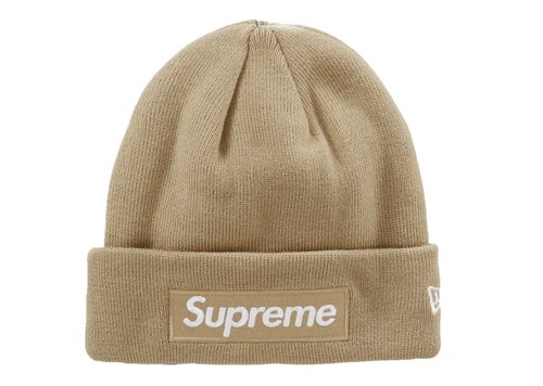 Supreme New Era Box Logo Beanie FW23 - Dark Sand